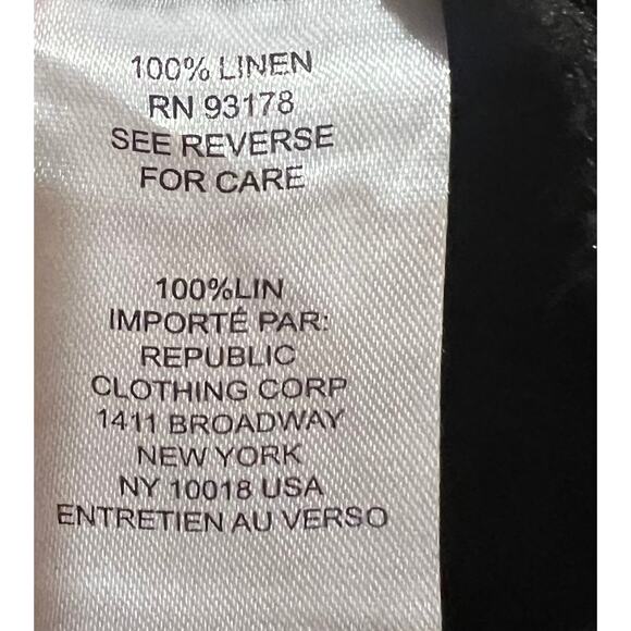 House of Harlow 1960 Linen Top Black Square Neck Short Sleeve Women’s Medium - Picture 9 of 9